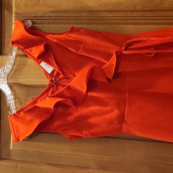 Pretty bright orange dress by J.O.A. Size Medium.  Excellent condition! - Picture 4 of 5